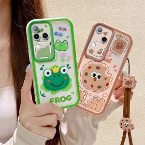 เคสโทรศัพท์ VIVO V30 Pro V29 V29e V27 V27e V25e V25 5G 3D สีสันสดใสลายการ์ตูนมาการองซิลิโคนปลอกอ่อนตุ๊กตาสายคล้องสั้นเลนส์ป้องกันฝาหลังกันกระแทก