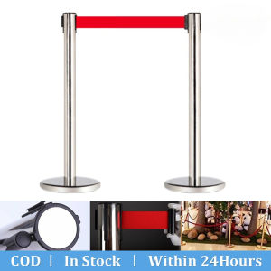 【Local inventory】 Crowd Control StanchionStainless Steel Crowd Control Barrier 2 m/3 m Red Retractable Belt