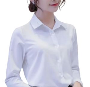 PAKET HEMAT 3 PCS Kemeja wanita Polos Lengan Panjang Slimfit Formal Kasual Kerja Kantor