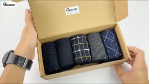 Hộp 5 đôi tất cổ cao nam đi giày tây GOMTAT mẫu MIX02 chất liệu cotton cao cấp hút ẩm thoáng khí - GOM-MIX02-CB5