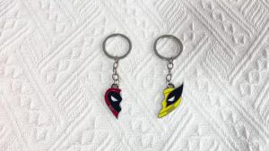 Bandai | Deadpool and Wolverine Best Friends Keychain Set Split Heart Matching Pendant Keyrings for Women Men Cosplay Accessories Gifts