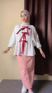 Blouse Wanita Tali Pita Pollo Linen Korean Style Dara