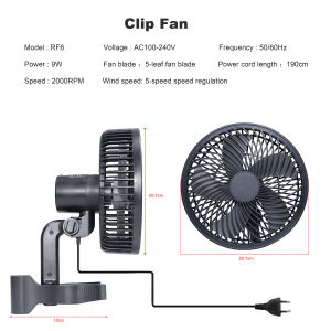 Grow Tent Clip Fan High Airflow Mutiple Wind Speed High Performance Low Noise For Hydroponics Greenhouse