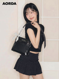 AORDA | Student Portable Crossbody Bag with Dots and Ribbon 10cm