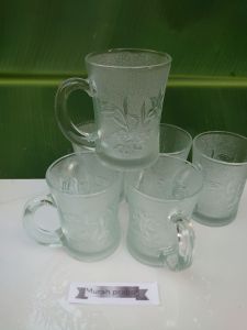 Cangkir Kaca 6pcs/Gelas Kopi Gagang/Gelas Mewah