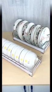 1/2 ชั้นสแตนเลสชามคว่ำจานราวตากผ้าอ่างล้างจานครัวตู้กับข้าวออแกไนเซอร์ตู้ลิ้นชักการจัดเก็บบนโต๊ะอาหารท่อระบายน้ำ