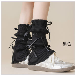 White Butterfly Knot Leg Socks Womens Autumn Winter Mid-Calf Y2K Spicy Sweet Cool Miu Style Spring Summer Ankle Socks