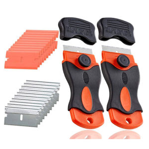 Glass Cleaning Scraper Tool for Car Windows Stickers Non Scratch Scraper with Metal+Plastic Blades Oven & Hob Scraper