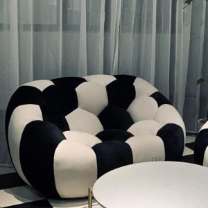 Casual Sofa Accessible Luxury Bean Bag Bean Bag Small Apartment Living Room Bedroom Single Double American Shaped Football Sofa Fabric