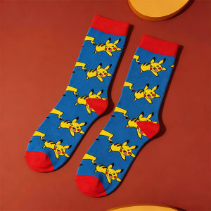 Classic Pokemon Pikachu Cartoon Socks Poke Ball Casual Sports Socks Anime Figure Sock Men and women Fashion Trend Stockings