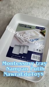 Montessori Tray Size L & M NAMPAN Putih sensory play