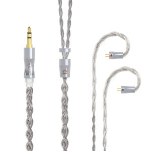 KBEAR Chord 6N Graphene+4N OFC Silver-plated Mixedly Braided Upgrade Cable With MMCX/2Pin Connector Earphone Wire Accessory KS1