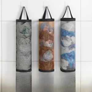 Thickened Wall-Mounted Plastic Garbage Bag Storage Organizer Kitchen Cabinet Storage Bag Home Use Waste Disposal Container