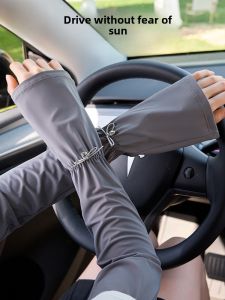 miiow | Cat Lady UV Protection Sleeve Covers Ice Silk Cool Sensation Driving Cycling Arm Protector Summer New Style Womens Black Ice Sleeve