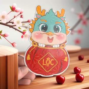 Combo 10 Bao lì xì chipi hình rồng có phản Quang nhiều mẫu dễ thương -BigLove