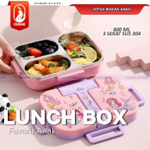 Lunch BOX Anak Ukuran Besar Stainless 304 Karakter Astronot Dinosaurus Unicorn High Quality