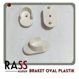 1 PASANG Braket Pipa Oval Plastik