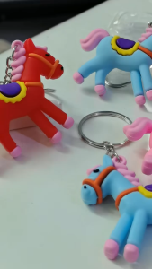 Year of The Horse Keychain Doll Pendant Cartoon Unicorn Backpack Pendant Zodiac Horse Gift Pony Keychain