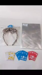 100 Set Plastik Bando Besar dan Label Aksesoris Ukuran 17x25 Plastik OPP Tanpa Seal Kemasan Bando Besar dan Hang Tag ukuran 17x25 Tebal 40 Micron