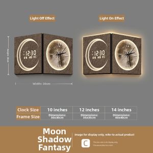 JIJIANJI | Creative Dual-Sided Corner Clock Digital Wall Clock With Perpetual Calendar