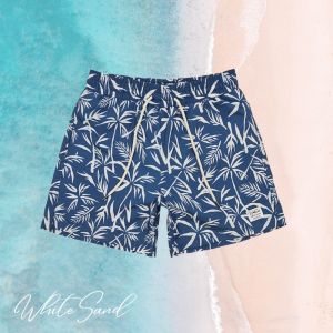 กางเกงว่ายน้ำผู้ชาย ลาย Palm Leaf | WhiteSand Men Boardshorts | แห้งเร็ว ใส่เที่ยวทะเล ว่ายน้ำได้