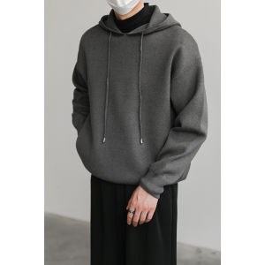 ZPZ Mens Knitted Hoodie Casual Loose Fit Fashionable Korean Style Long Sleeve Sweatshirt Youth Trendy Winter Outerwear