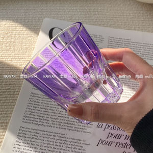 Handmade Japanese Edo Makiie Purple Starburst Whiskey Glass Lead-Free Crystal High-End Gift Quality round Shape Drinking Cup