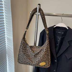 Large Capacity Canvas Shoulder Bag Womens Fashion Commuter Bag Single Strap Crossbody Bag Autumn Winter New Style Poem Blue