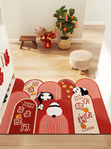 Easy Cleaning Dust Removal Entrance Mat Red Dirt Resistant Home Door Mat Anti Slip Cuttable Carpet Modern Simple Style PVC