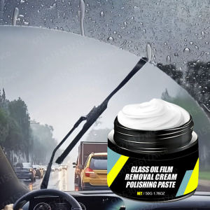 Car Glass Polishing Paste Windshield Oil Film & Oxidation Removal Long-Lasting Hydrophobic Water Repellent Anti Rain Polish Kit