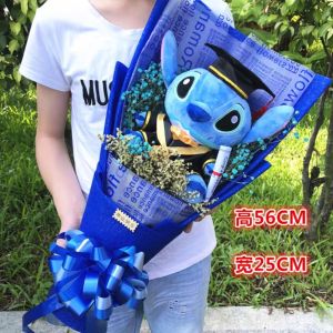 Stitch Graduation Flower Bouquet with Lighting Celebration Unique Gift Long Lasting Remembrance