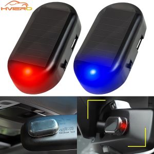 Car Led Solar Powered Security Light Warning Dummy Alarm Wireless Anti-theft Caution Lamp Decorative Strobe for Auto and Outdoor