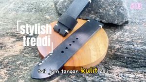 Tali Jam Tangan Kulit Asli Sapi Warna Hitam Garansi 1 Tahun - Nyaman & Tahan Lama