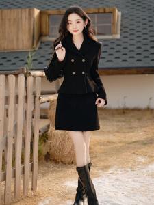 Winter Fashion High-End Style Suit Jacket And Fish Tail Skirt Set a Sophisticated And Elegant Two-Piece Womens Outfit