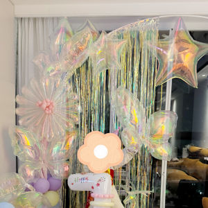 Transparent Gradient Butterfly Star Heart round Ball Birthday Party Decoration Aluminum Foil Balloons Festive Celebration Supplies
