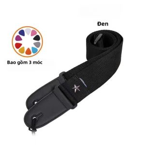Dây Đeo Đàn Guitar Thêu Có Thể Điều Chỉnh Dành Cho Đàn Bass Điện & Đàn Ukulele - Dây Đeo Vai Màu Cà Phê Đen