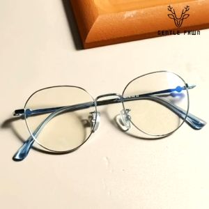 Gentle Fawn Kacamata Antiradiasi Blueray Bahan Titanium Ringan Bentuk Bulat Fashion Wanita  Bisa Minus Photocromic Bluecromic 696