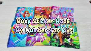 1/2/4/6PCS Paint By Sticker For Kids Childrens Busy Sticker Book By Number Sticker Puzzle Book With Story Girls Stationery