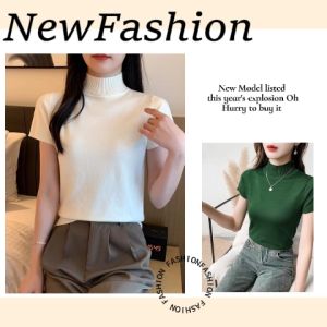 QJshop เสื้อยืดคอเต่าแฟชั่นสีพื้น สีสวยงามน่ารัก ผ้าโคตรนิ่ม ใส่สบายมากๆ ราคาเบาจัด✨