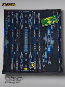 Sarung Wadimor GVA GMC Songket Printing Hitam Terbaru