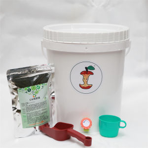 Plastic Composting Bucket round Barrel Shape Household Garbage Fermentation Bin with Tap Filter Rack Exhaust Valve for Garden