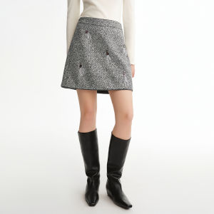 DUSHU | Feather Sequin Shimmer Plus Size Women Skirt