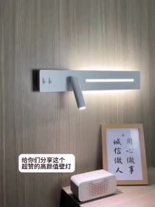 LED Wall Lamp Reading Light for Bedroom Hotel Headboard Night Book Lamp Rotation Bedside Wall Sconce with Spot Indoor Decorative