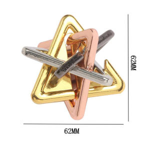 Difficult Metal Brain Teaser Puzzles Adults Kids Thinking Triangle Unlock Interlocking Toys Disentanglement Educational Gifts