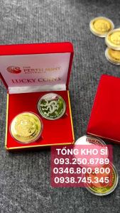 Móc Khóa Xu Úc Hình Con Cọp (Hổ) VÀNG Dùng để trang trí chìa khóa làm quà tặng dịp Lễ Tết kích thước 5cm màu vàng