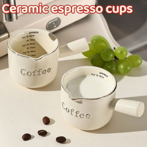 100ML Ceramic Measuring Cups Espresso Extraction Cup Transfer Cup Milk Cup with Scale Kitchen Tools