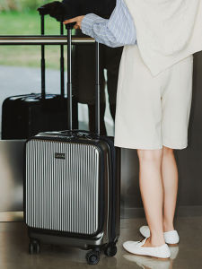 Eurcase 20 Inch Checkpoint Friendly Spinner Luggage Ultralight Double Layer Carry on Suitcase Grey Business Travel Bag