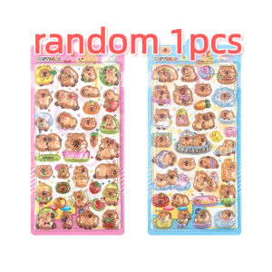 Kawaii Capybara 3d Relief Sticker Cute Capybara Diy Mobile Case Decorative Sticker Student Stationery Handbook Sticker Gift