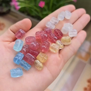 Q1033 Charm mặt nhẫn tỳ hưu thiên lộc mini các loại Moonstone Aquamarine TA Tím Dâu Hồng Tóc Vàng - Phong Thuỷ TUDO