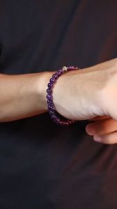 Gelang Tasbih 33 Batu Kecubung Amethyst Ungu ASLI Akik kualitas Super